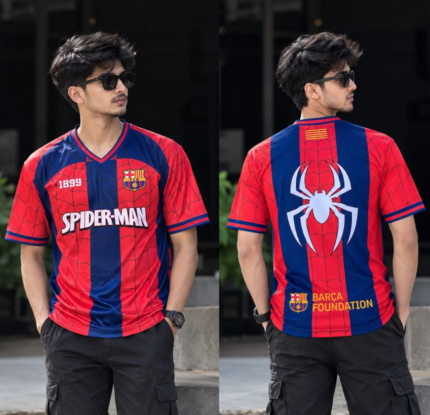FC Barcelona x Spider-Man Special Edition Concept Jersey – Oversized Drop-Shoulder Edition